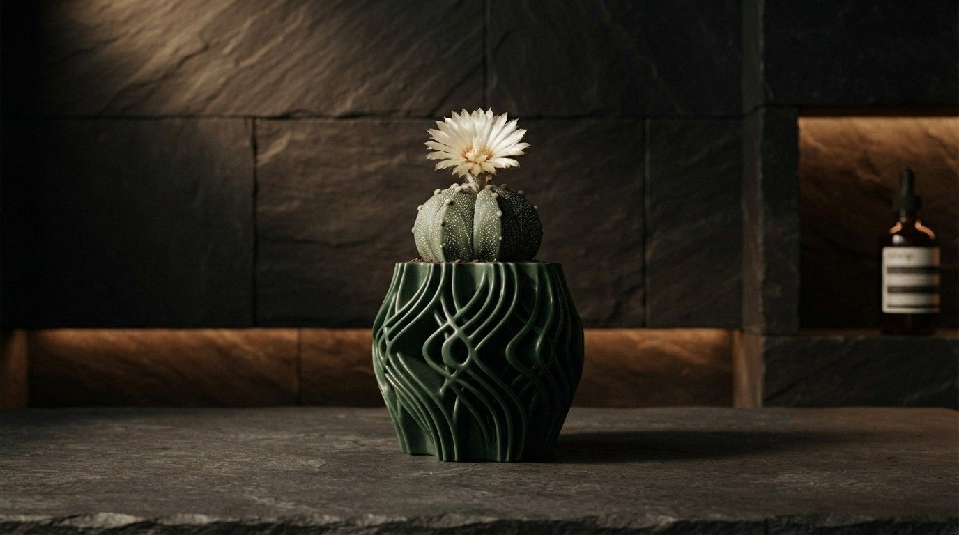 Astrophytum dalam bejana zamrud bergalur